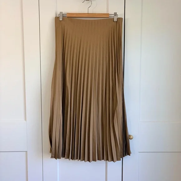 J. Crew Gwyneth A-Line Pleated Camel/Tan Skirt | S - Picture 4 of 6